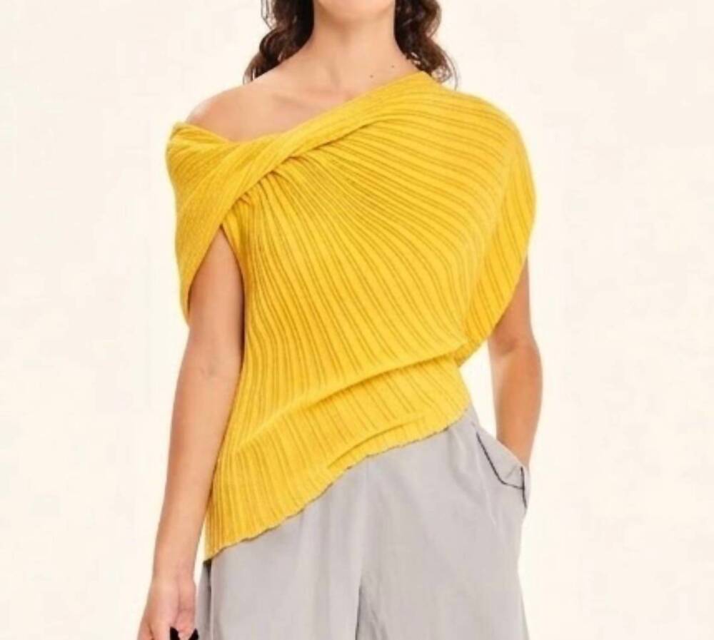 NEW KOURBELA seashells knit draped top in ecru